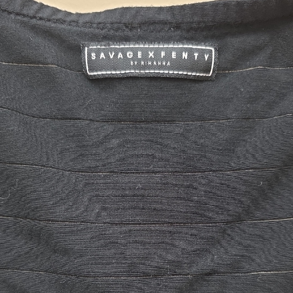 Savage X Fenty Black Front Tie Bow Crop Top NWOT - Picture 5 of 5